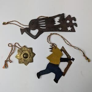 Mexican Hattian Traditional Ornaments Holiday Christmas Hunter Angel Poncho Star